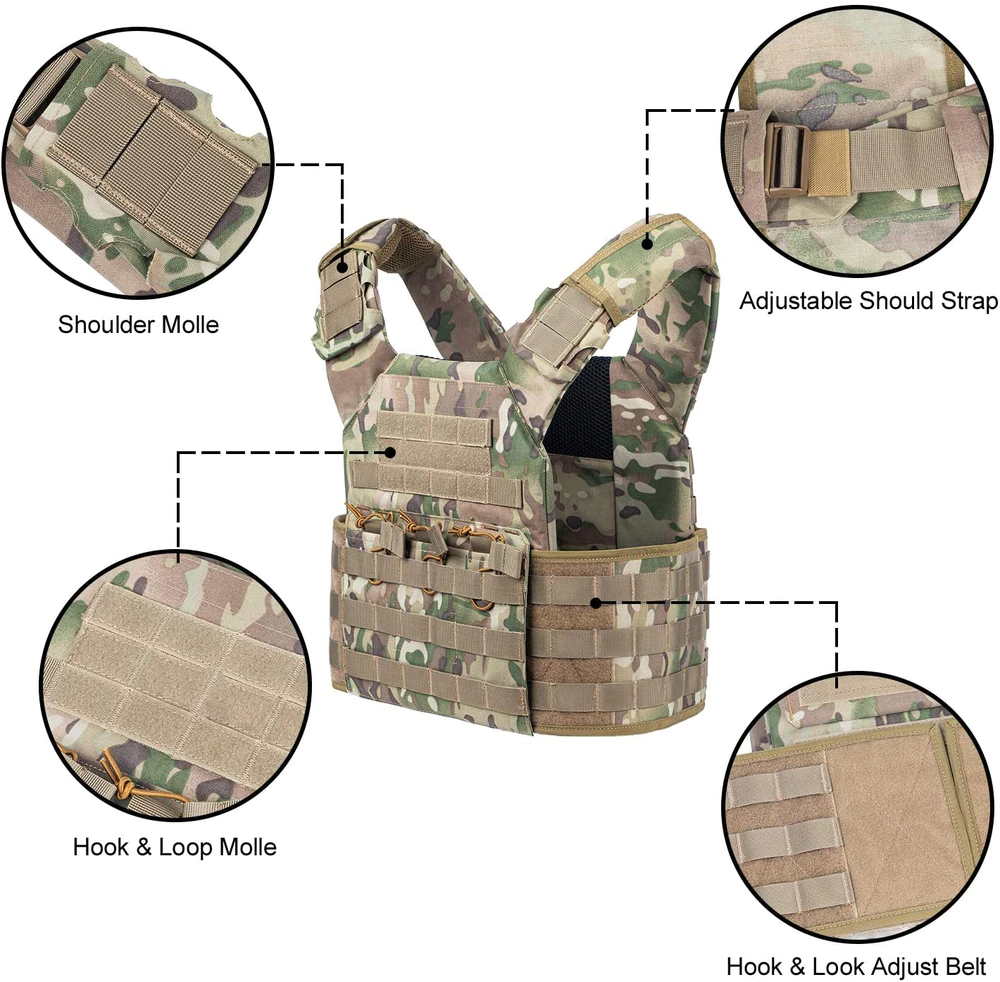 Tactical Vest Adjustable Molle Military Vest for Men
