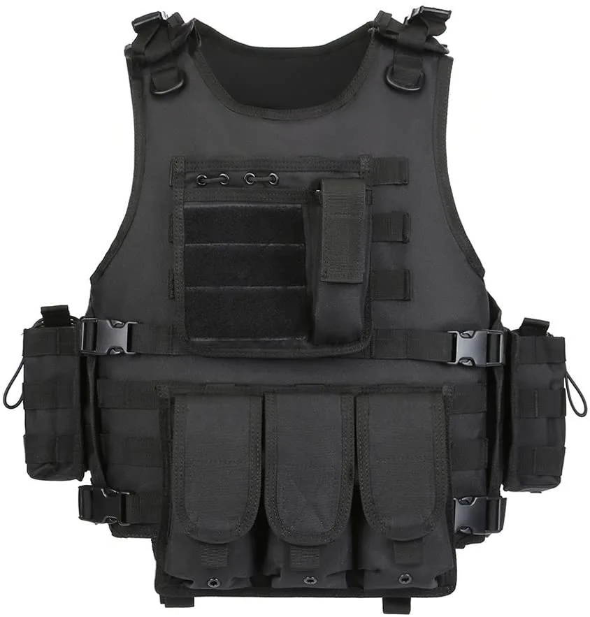 Black tactical air gun paintball vest