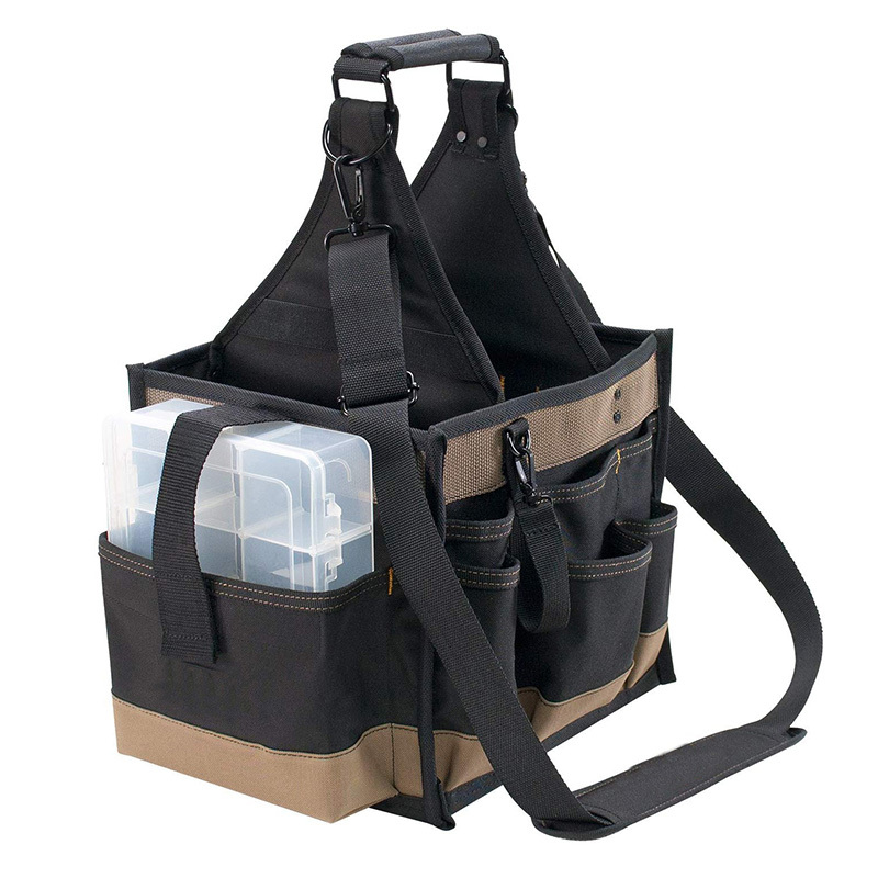 TB1909 handle tool bag with webbing strap with black 600D polyester