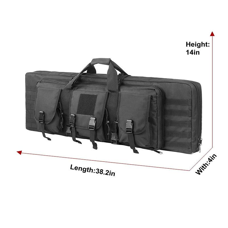 PS-GB 010 38 Inch Double Rifle Bag Outdoor Tactical Carbine Cases Water Resistant polyester Long Gun Case Bag for Hunting Shooting