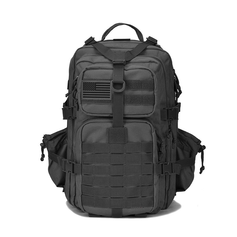 PS-TB2016 Black Military Army Pack Tactical Backpack 42L Large 600D Oxford with Molle